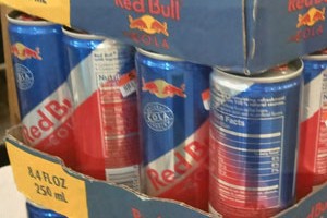 Stack of Red Bull Cola