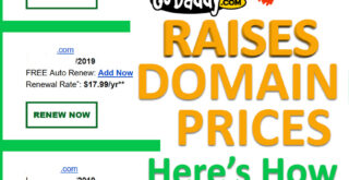 GoDaddy Domain Price Raise